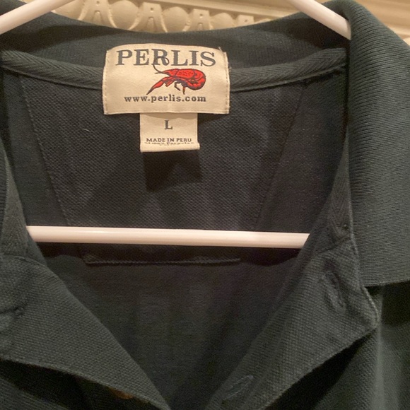 Perlis men’s polo dark green size L - Picture 2 of 5